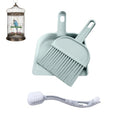 Birdcage Cleaner Set, Mini Dustpan and Brush Set, Animal Droppings Cleaning Tool for Guinea Pigs, Hamsters, Chinchillas, Rabbits, Reptiles, Hedgehogs and Other Small Animals(Gray, Blue)