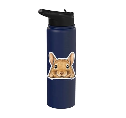 Peeking Degu Stainless Steel Insulated Water Bottle - color: Navy Blue