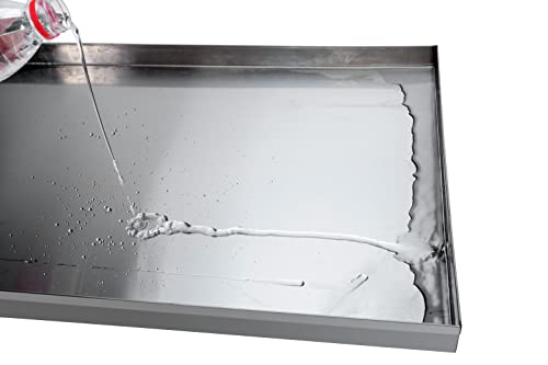 23.6 x 17.6 Stainless Steel Replacement Pan for Dog Crate | Heavy Duty Stainless Steel Kennel Cage Pan Leakproof Liner Chew Proof Compatible - size: 23.6"x17.6"