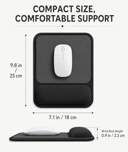 Ergonomic Mouse Pad with Wrist Rest, Gel Mousepad with Soft Wrist Support, Non-Slip PU Base, Smooth Surface Mouse Pad for Wrist Pain Relief, Computer Laptop Office Home & Gaming (Classic Black) - color: Classic Black