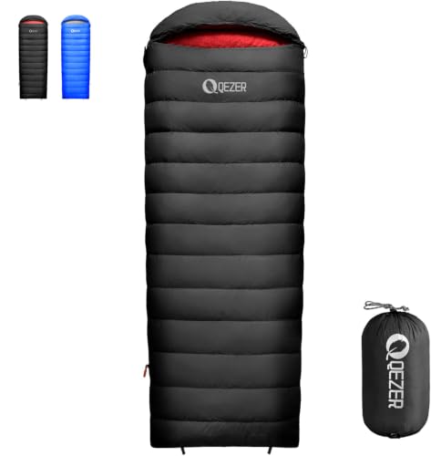 Down Sleeping Bag for Adults, 600 Fill Power Ultralight Backpacking | 600 Fill Power Down,Compact Carry,Ultralight Trail Use,Camping Hiking Backpacking,Cold and Warm Weather Use - color: 300g Down Filling-Black