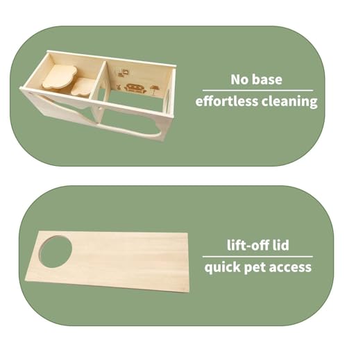 Marchul Magnetic Hamster Hideout Wooden House Chamber for Small Animals Pets Tunnel Exploring Toys for Dwarf Hamsters, Syrian, Gerbils, Hedgehogs, Rats, Mice (Living Room)