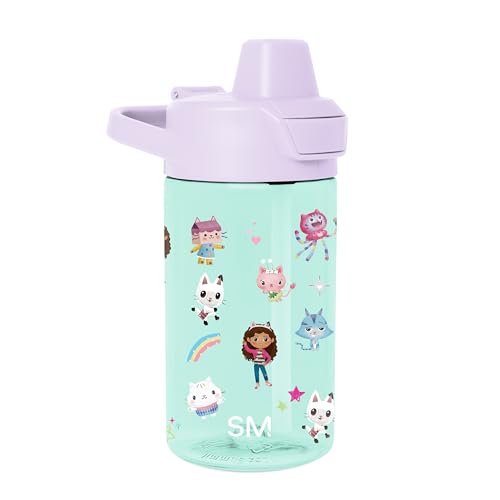 Simple Modern Gabby's Dollhouse Kids Tritan Plastic Summit Water Bottle | 12 oz BPA-Free Cup with Covered Leak Proof Straw Lid for Girls, Toddlers | Gabby's Friends - color: Gabby's Dollhouse: Gabby's Friends, style: Covered Lid | 12oz