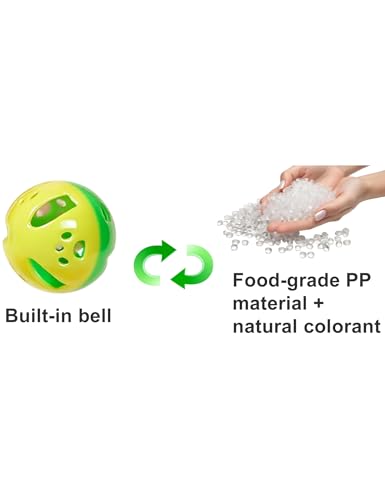 25-Pack Hollow Plastic Play Balls, Assorted Shapes for Ferrets | Varied Cutout Plastic Spheres, Internal Bell Sound Parts, Smooth PP Material, Mixed 1.5 in to 2.8 in Sizes - size: 1.5'' - 2.8''