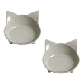 Dog & Cat Food Bowl – Non-Slip Wide, Shallow Pet Dish for Whisker Fatigue Relief, Safe for Puppies & Rabbits(2 Pack) - color: Grey+Grey