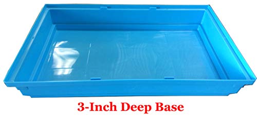 Mcage 2-Levels Hamster Habitat Home House Rodent Gerbil Mice Rats Animals Critters Cage Expansible and Customizable with Hide House Running Wheel Food Dish Water Drinking Bottle Deep Base - color: Blue, size: 19"L x 12"W x 15"H | 2-Floors