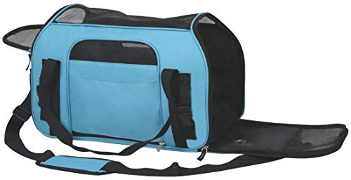 EliteField Soft-Sided Pet Carrier for Cats & Small Dogs (3-Year Warranty) | Airline Approved, Removable Bed & Cover, Built-In Leash, Luggage Sleeve, Seat Belt Loop, Waterproof, Durable, Foldable - color: Sky Blue, size: 21.0"L x 12.0"W x 13.0"H