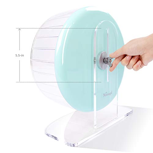 Niteangel Super-Silent Hamster Exercise Wheels: Quiet 11 inch Running Wheel | Can 11.6-15.4" Adjustable Height - No Bend Back Spinner Running for Dwarf Syrian Hamster Gerbils Mice Or Other Small Animal - color: Mint Green, size: Large