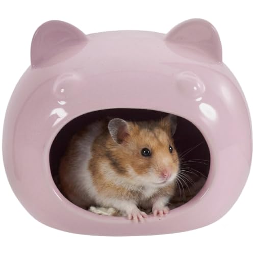 Milisten Ceramic Hamster Hideout for Small Pets Cute Hamster House Cooling Features Guinea Pigs and Hedgehogs Cozy Bed