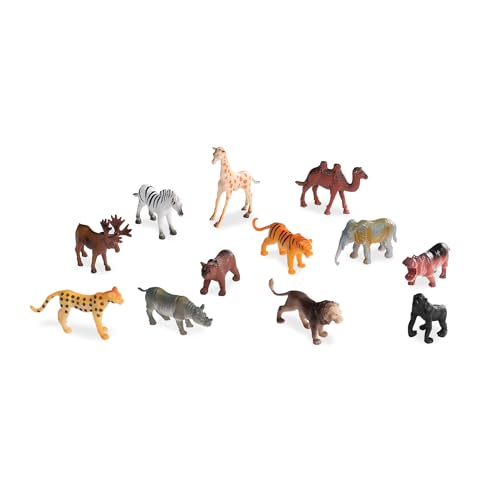 Terra by Battat Wild Animal Figurines Tube, 60 Mini Safari Figures, Animals | 60 realistic mini wild animal figures in a portable tube for pretend play, crafts, dioramas, sensory bins, Animals, 3+ Years - style: Wild Animals in Tube