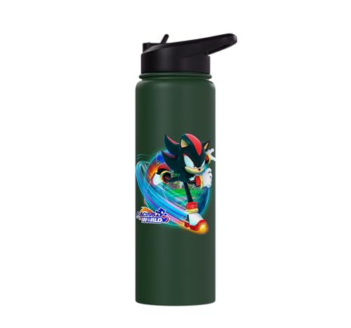 Sonic the Hedgehog - Racing Around the World Shadow Stainless Steel Insulated Water Bottle - color: Dark Green