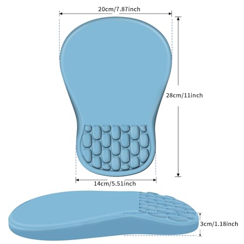 YIWEI Ergonomic Mouse Pad with Wrist Rest for Carpal Tunnel Pain Relief | Memory Foam Wrist Support,Non-Slip Rubber Base, Keyboard Computer Mousepad,Lycra Cloth Surface,Gaming Home Office - color: Blue