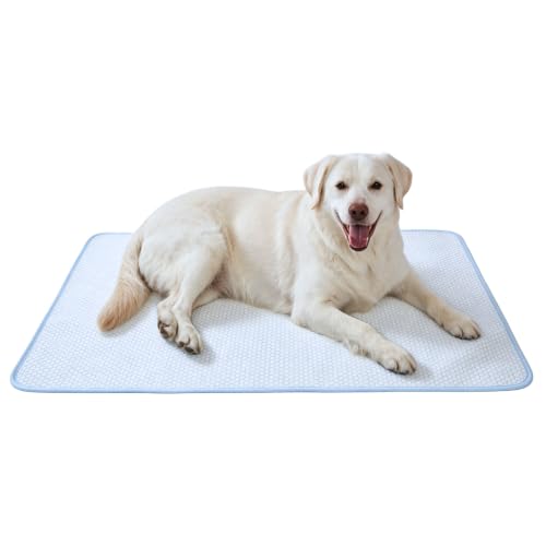 Petfelix FrostPlus Cooling Mat for Dogs Qmax>0.45 Breathable Dog Cooling Mat Chemical Free Fabric Cooling Dog Bed for Cats and Small Animals Non Slip Washable Scratch Resistant, XL, 43''*28'' - size: XL-43''*28''