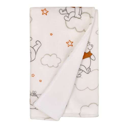 NoJo Disney Winnie The Pooh Red and White Clouds Super Soft Sherpa Baby Blanket - color: Winnie the Pooh Red and White Clouds
