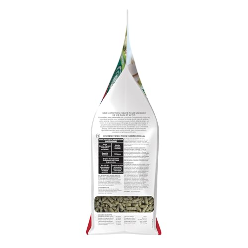 Oxbow Essentials Chinchilla Food, Made with Oxbow Alfalfa, Vitamin & Mineral Rich Food for Chinchillas, Small Animal Pet Pellets, Made in USA, High Fiber, 3 lb Bag | High-Fiber Chinchilla Food Pellets With Oxbow Alfalfa, Prebiotics, Chelated Minerals, No
