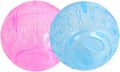 2Pcs Blue and Pink Rotundity Hamster Balls Hamster Ball Transparent Dwarf Exercise Balls Running Wheel Gerbil, Running,Small Animals Silent Motion Wheel Portable and Compact Supplies