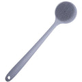 DNC Silicone Back Scrubber for Shower Bath Body Brush with Long Handle (Gray) - color: Gray
