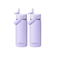 2Pack18oz Kids Insulated Water Bottle - Bulk Stainless Steel Water Bottles for School Boys/Girls Flip Top Leak Spill Proof Vacuum Metal Cups BPA Free Thermos(Violet 2, 18 Ounces) - color: Classic White