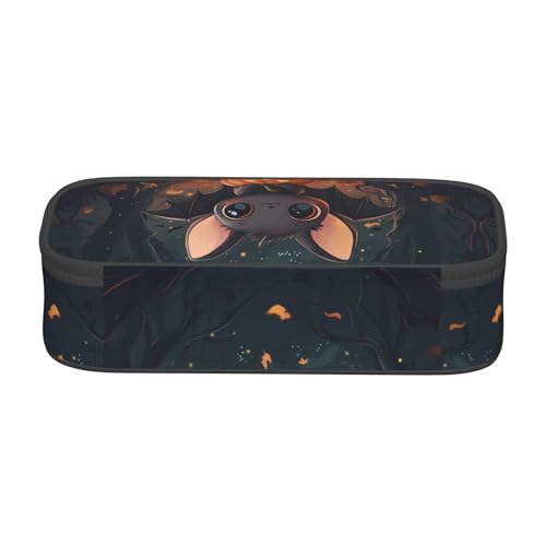 Yrebyou Bat Pencil Case Big Storage Pencil Pouch Multi-Functional Pen Bag Cute Lightweight Organizer for Aldult Office College - color: Dark Yellow