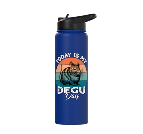 Funny Degu Stainless Steel Insulated Water Bottle - color: Royal Blue