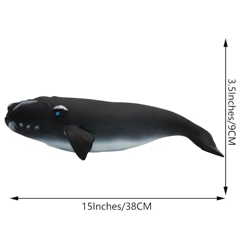 Gemini&Genius Right Whale Action Figure, Shark Animal Ocean Blackfish, Soft Rubber Ocean Whale Shark, Great for Kids Bath Swimming Beach and Cake Toppers Toys - color: Right Whale