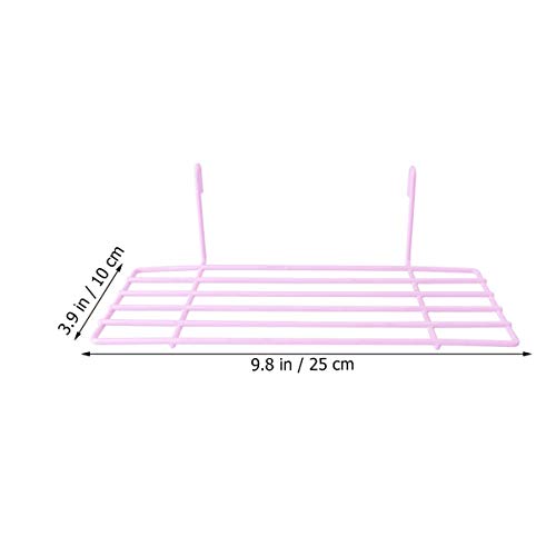 TEHAUX 1pc Iron Frame Shelf for Pet Parrots Sturdy Wall Decoration Hanging Hooks Easy to Install Iron Wall Shelf for Animal Perching and Display - color: Pink