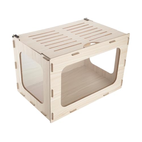 VEVOR Wooden Hamster Cage 23.8"x15.9"x15.9" 270° Viewing Hamster Habitat, Chewproof Small Animal Cage with Openable Top, Large Pet House Wood Enclosure for Syrian/Dwarf Hamsters, Guinea Pigs, Gerbils - size: 23.8"L x 15.9"W x 15.9"H