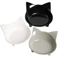 Dog Food Bowl & Cat Bowl – Non-Slip, Wide, Shallow Pet Dish for Whisker Fatigue Relief, Safe Food-Grade for Puppies & Rabbits - color: 3Black+Grey+White