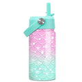 SANDJEST Mermaid Water Bottle - Kids Water Bottle with Straw Lid - 12 Oz Insulated Stainless Steel Water Bottles for Kid Girl - Travel Cup for School Sports - color: Mermaid 1