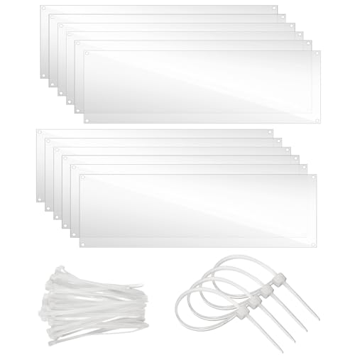 12 Pcs Cage Guard 11.8"x4.7" with Zip Ties Scatter Guard Clear | Cage Liner Flexible Side Lining for Rabbit Guinea Pig C&C Metal Wire Playpen - size: 11.8" x 4.7" (12 PCS)