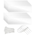 12 Pcs Cage Guard 11.8"x4.7" with Zip Ties Scatter Guard Clear | Cage Liner Flexible Side Lining for Rabbit Guinea Pig C&C Metal Wire Playpen - size: 11.8" x 4.7" (12 PCS)
