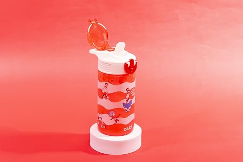 Zak Designs Dr. Seuss Sage 16oz Leak-Proof Straw Kids Water Bottle | BPA Free, Durable Plastic, Cupholder Friendly, Dishwasher Safe, Easy to Clean, Lid Lock, Handle, For School, Home, Travel - color: Dr. Seuss (The Cat in the Hat), size: 16 Ounces
