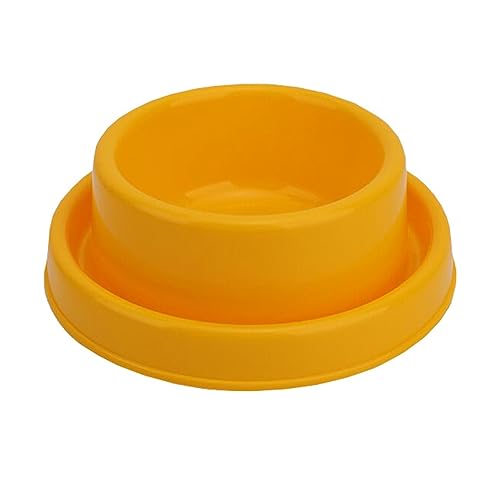 Ants Away Dog Bowl Cat Puppy Food Bowls Round No Spill Yellow S | Ant proof, safe food-grade plastic, anti-slide bottom, ant-block moat barrier, standard feeding size for Cats and Puppies - color: Yellow, size: Small