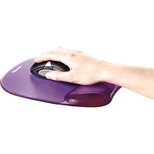 Fellowes Crystals Gel Mouse Pad with Wrist Rest - Purple (91441) (Pack of 4) - color: Purple, size: 9.1L x 7.9W inches (Pack of 4)