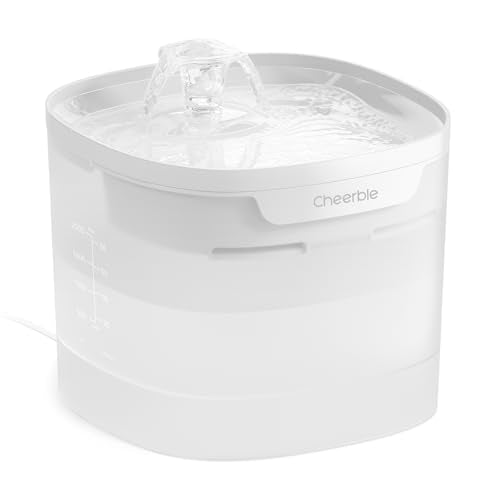 Cheerble Pumpless Cat Water Fountain, 2L/67oz Automatic Pet Fountain, Elfin E1 Lite Cat Fountain for Drinking, MagDrive™ Technology, Continuous Flow Mode, BPA-Free (White, E1 Lite) - color: White, size: E1 Lite Fountain