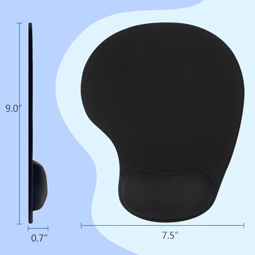 Ergonomic Mouse Pad with Wrist Rest, Gel Wrist Support Mousepad, Pain Relief Laptop Computer Mouse Pad, Non-Slip Mouse Pads for Office & Home (Blue) - color: Blue