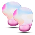 JIKIOU Ergonomic Mouse Pad with Gel Wrist Rest 2Pack,Portable Small Rainbow | Upgraded-Prevent Gel Leakage, Ergonomic Design for Pain Relief, Cooling Gel filled, Smooth Lycra Surface, Non-Slip PU Base - color: 05Rainbow