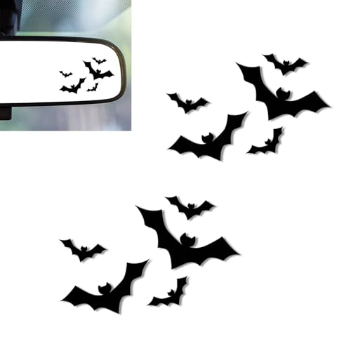2Pcs Bat Vinyl Sticker and Decal Car Rearview Mirrors Window Decor | Bat Car Accessories Cute Stickers for Bathroom Decal,Computers,Water Bottle Decal Gifts for Women,Men - color: Bat