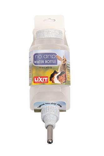 Lixit® Top Fill No Drip Water Bottles for Rabbits, Ferrets, Hamsters, Guinea Pigs, Rats, Chinchillas and Other Small Animals - Made in USA (Granite (Pack of 1), 16 Ounce) - color: Granite (Pack of 1), size: 16 Ounce