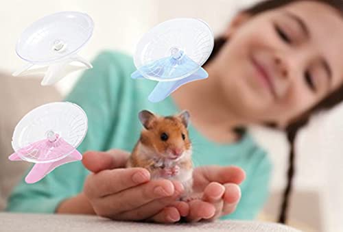 Hamster Flying Saucer Silent Running Exercise Wheel for Hamsters, Gerbils, Mice,Hedgehog and Other Small Pets Silent Running Wheel Hamster Wheel (Pink) - color: Pink