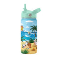 Summer Beach 16 oz Water Bottle with Straw – Stainless Steel Vacuum Insulated Cup, Leakproof Straw Lid, Reusable Travel Mug for Outdoor Sports - color: Beach1