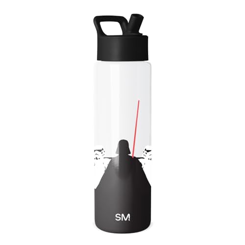Simple Modern Star Wars Insulated Water Bottle with Straw | 30oz | The Dark | Summit Stainless Steel Water Bottles, Insulated Metal Cup | Leak Proof for School, Gym, Travel, Sports | The Dark - color: Star Wars: The Dark Side, style: 30oz Water Bottle