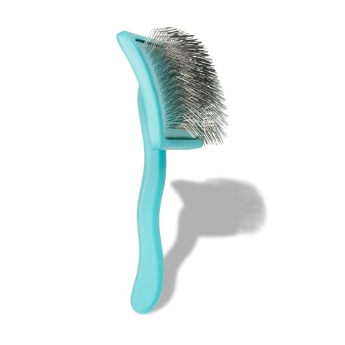 Chris Christensen Big G Dog Slicker Brush for Dogs (Goldendoodles, Labradoodles, Poodles), Groom Like a Professional, Fluff Detangle Style, Saves Time Energy, Teal, Large - color: Teal, size: Large