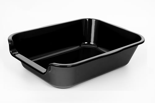 Extra Large Low Entry ABS Cat Litter Box, Black, 20" L x 15.5" W, 1 Pack | Durable low entry litter box, non-stick, odor-free, ideal for seniors, kittens, rabbits, large cats and multi-pet homes - color: Black, size: Small (Pack of 1)