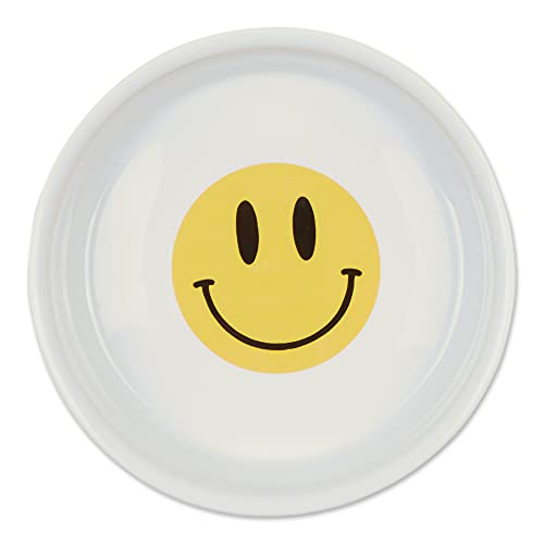 Bone Dry Ceramic Food Bowls, Non-Slip & Dishwasher Safe, Medium Set, 6x2, Smiley Face, 2 Count - color: Smiley Face, size: Medium Set, 6x2"