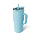 BrüMate Era Flip 30oz Tumbler with 100% Leakproof Covered Straw Lid | Hygienic Covered Straw | Insulated Stainless Steel Water Bottle with Handle | Cup Holder Friendly | BPA-Free (Glacier) - color: Glacier, size: 30 Ounces