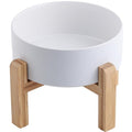 White Raised/Elevated Ceramic Dog Bowl for Small Medium Sized Breeds,Dog Food Water Bowl with Stand,6 in Non Slip Heavy Pet Feeding Dish 3.6 Cups/ 850 ml /28 OZ - color: White, size: 6 in