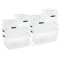 Rubbermaid Cleverstore Clear Dorm Variety 16-Pack, Made in USA, Stackable Large Clear Storage Bins with Lids, See-Through Plastic Storage, with Latching Lids, BPA-Free - size: Variety - 16 Pack