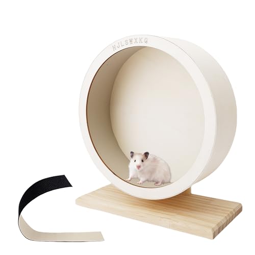 6.6in Hamster Silent Exercise Wheel – Wooden Hamster Wheel with Removable Washable Track, Quiet Wheel for Gerbils, Mice, Small Pets – Prevents Boredom Depression (6.6in) - size: 6.6in