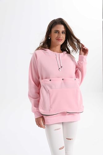 Pet Cat Dog Pouch Hoodie Small Animal Carrier – Kitten Puppy Pouch Sweatshirt Holder Fleece Unisex Hoodies Pink - color: Pink, size: Large